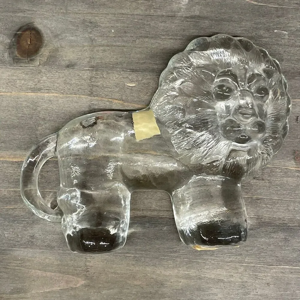 Vintage Swedish Kosta Boda Zoo Series 1970s Art Glass Lion by Erik Hoglund